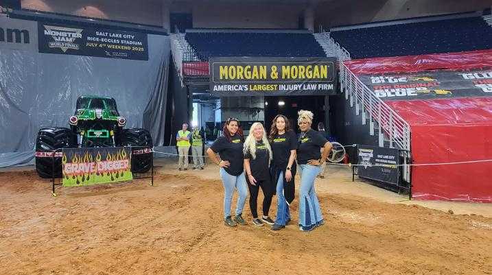 Group of Morgan & Morgan employees at Monster Jam event in Duluth