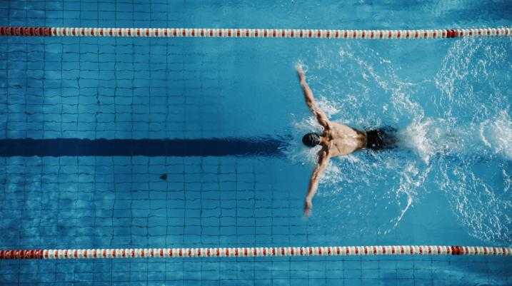 swimming in the pool