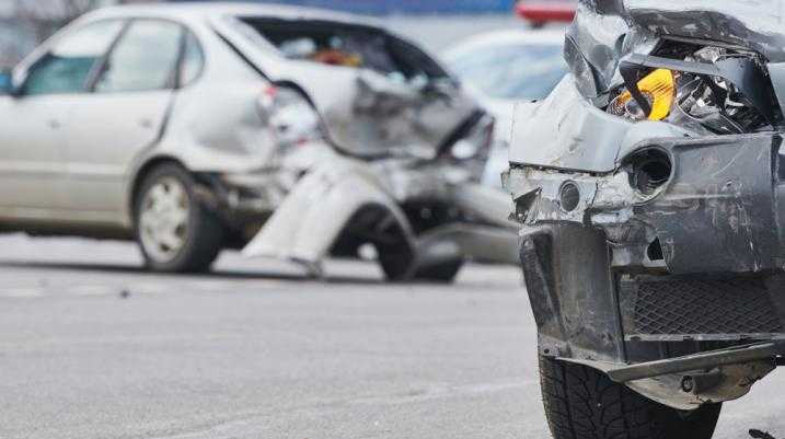 Close up image of a car accident