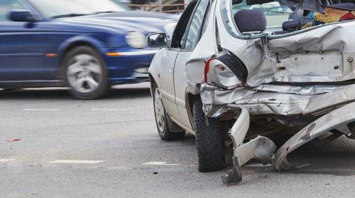 Car that was rear ended on the street