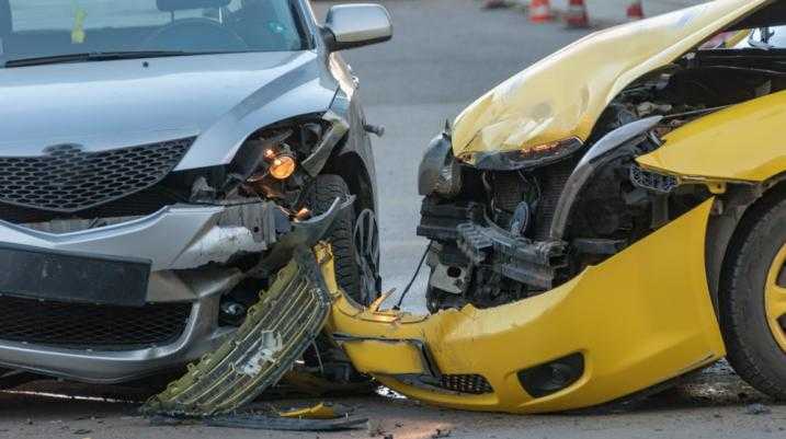 Close up image of a car accident