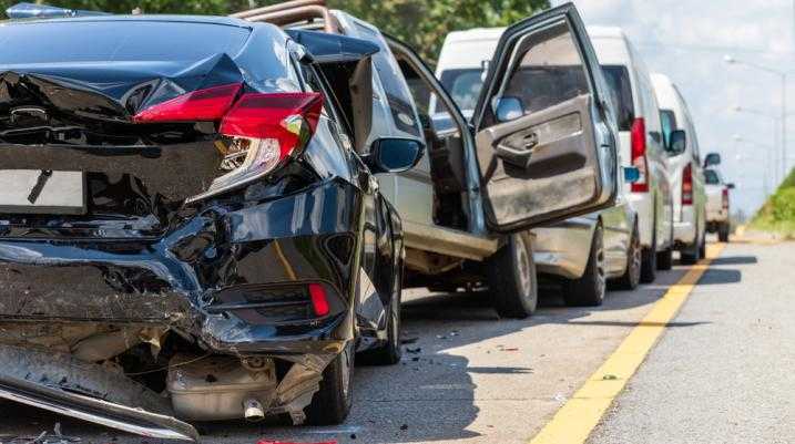 Small back car damaged after being rear ended