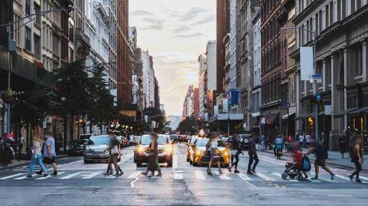 People crossing the street