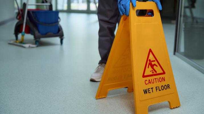 Caution wet floor sign