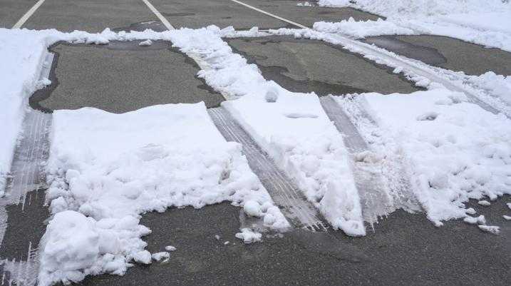 Snowy parking lot