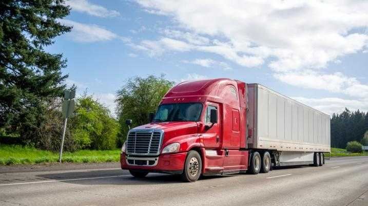 Semi truck on a highway 