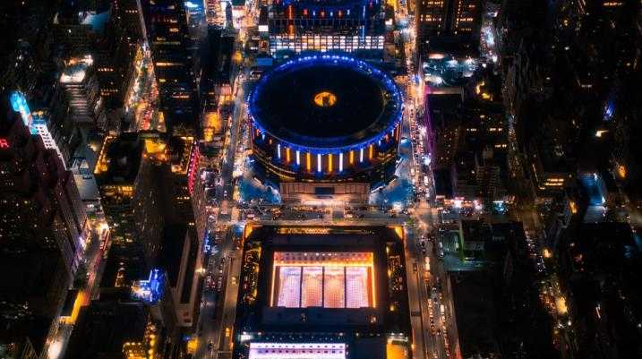 Aerial shot of Madison Square Garden