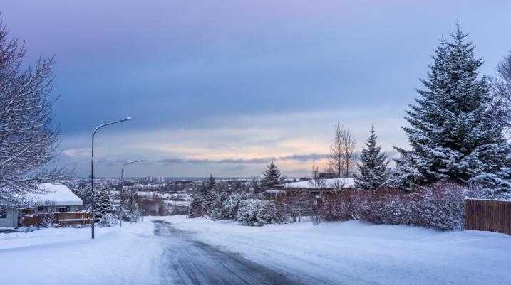 Neighborhood in the winter