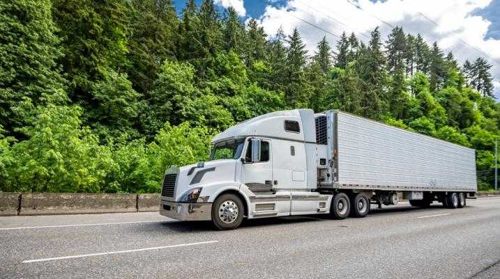 Semi truck on a highway 