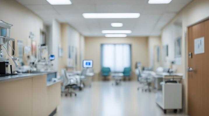 Hospital room filled with equipment