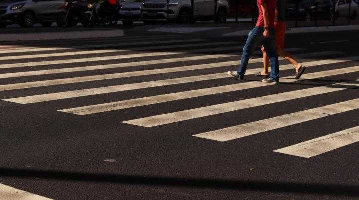 Pedestrians crossing the street