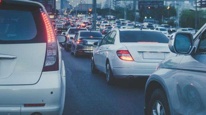 Traffic jam on a freeway