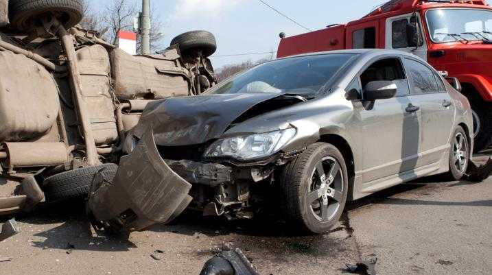 Damaged car after an accident