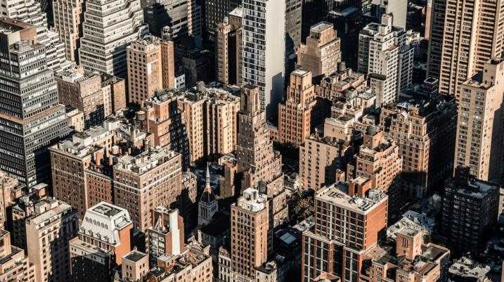 Aerial view of midtown Manhattan 