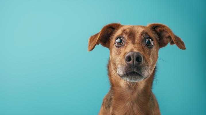 Dog with a surprised expression