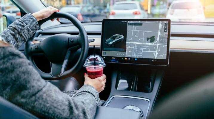 interior of a tesla car