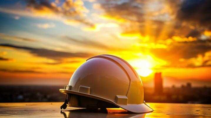 engineer hat with the sunset