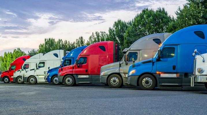 trucks lined up in a row