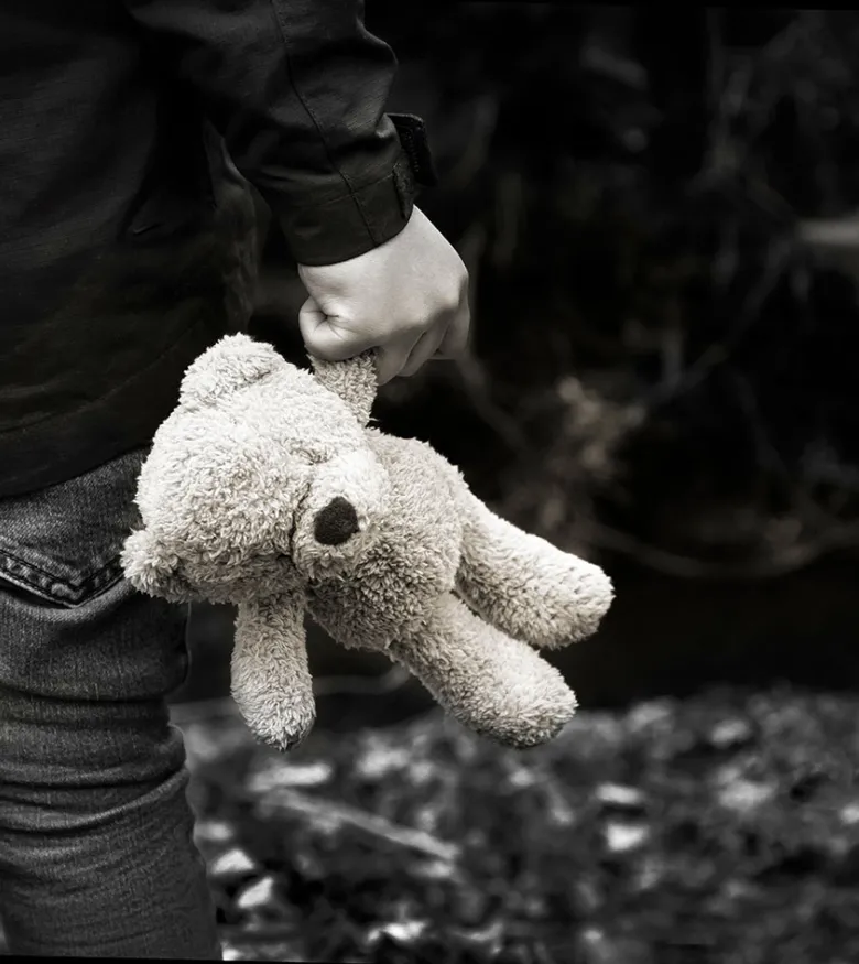 Person holding teddy bear