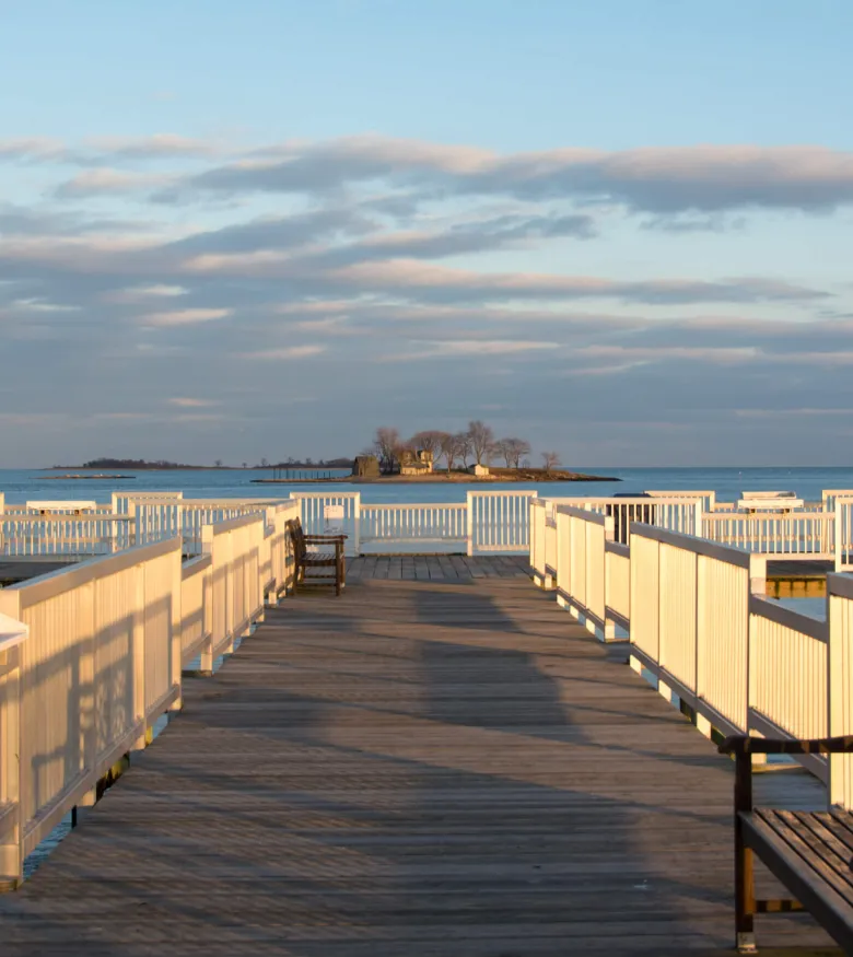 Sunny bridge in island