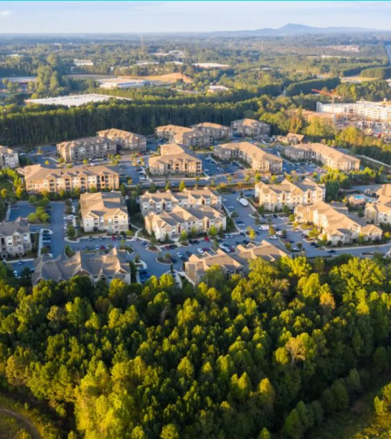 Aerial view of housing