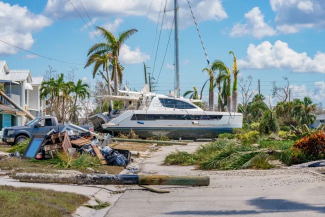 Boat in a hurricane