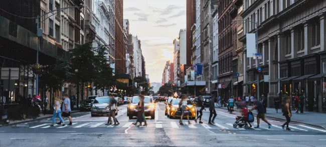 People crossing the street