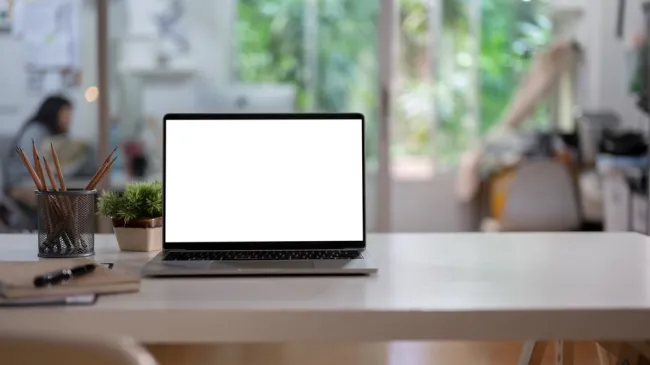 Laptop on a desk