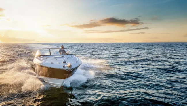 boat with sunset