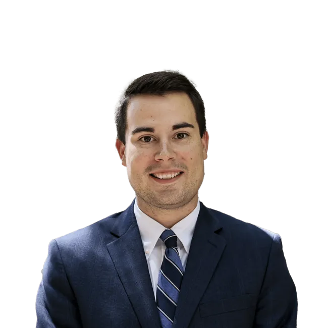 Headshot of Preston Blake Spradley, an Charleston-based personal injury lawyer from Morgan & Morgan