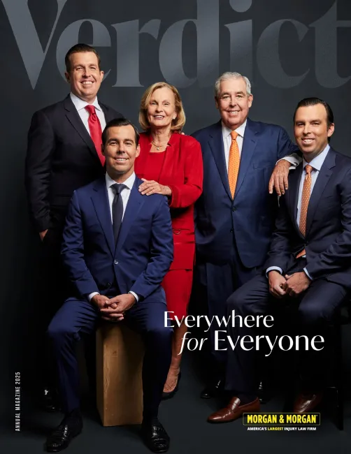 John Morgan on the cover of Verdict Magazine