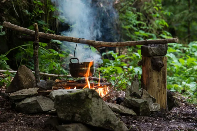 Pensacola Fire Causes Range From the Mundane to the Insane - Preparing a meal in a pot in the middle of forest